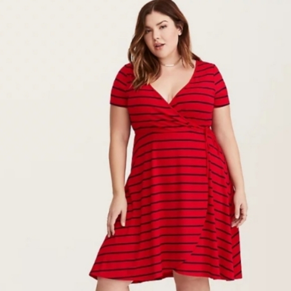 torrid Dresses Torrid Striped Wrap Dress Sold Out Everywhere Poshmark